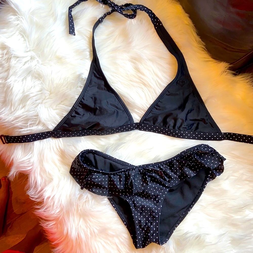 Black polka dot bikini 👙 foxy sz m